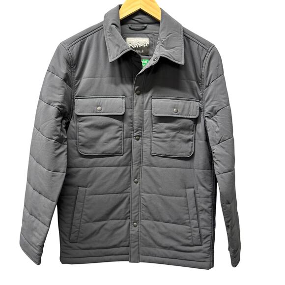 J Crew Eco Jacket Mens XS Nordic Primaloft Snap Up Insulated Midnight Blue